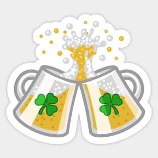 Funny Saint Patricks Day Shamrock and Beer Drinking Sticker